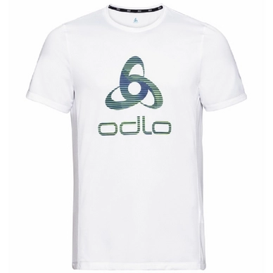 T-Shirt de Sport Odlo Men Element Light Print White Placed Print