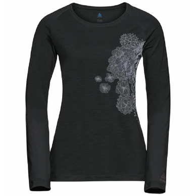 Longsleeve Odlo Concord Black Bloom Print Damen