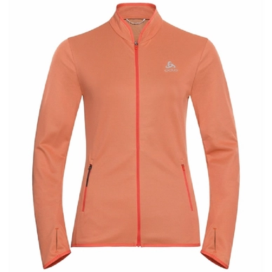 Zip Sweatshirt Odlo Women Fli Ceramiwarm Hot Coral Papaya Stripes