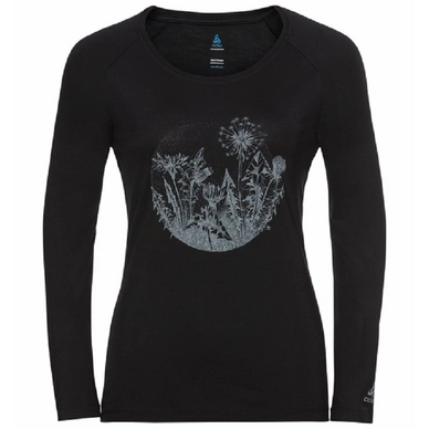 T-shirt Manches Longues Odlo Women Concord Black Flower Circle Print