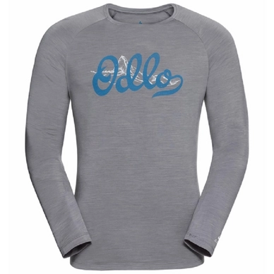 T-shirt Manches Longues Odlo Men Concord Grey Melange Odlo Mountain Print