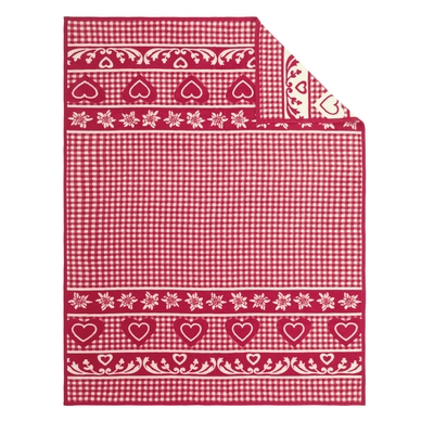 Jacquard Decke Ibena Messina Alpen Rot