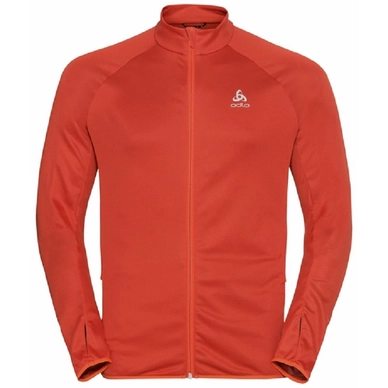 Sweatjacke Odlo Fli Ceramiwarm Mandarin Red Stripes