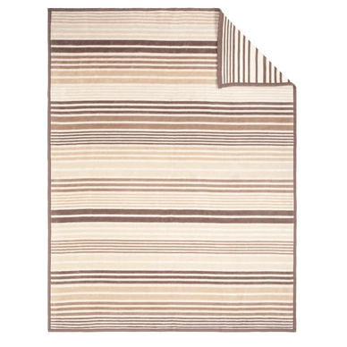 Jacquard Decke Ibena Messina Streifen Hellbraun