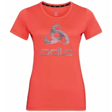 T-shirt de Sport Odlo Women Element Light Print Hot Coral Placed Print