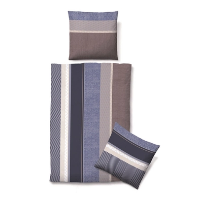 Bettwäsche Biberna Olivia Blau Seersucker