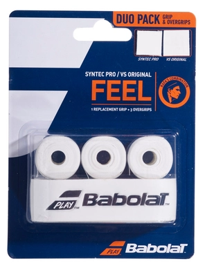 Tennisgriff Babolat Pack Syntec Pro + VS Original X3 White