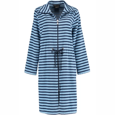 Badjas Cawö 3340 Tunnelkoord & Rits Women Blauw