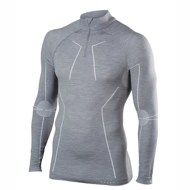 Skipullover Falke Wool-Tech Zip Shirt Grey Heather Herren
