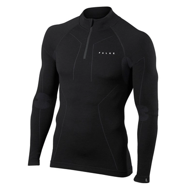 Sous-vêtement thermique Falke Men Wool-Tech Zip Shirt Black Noir
