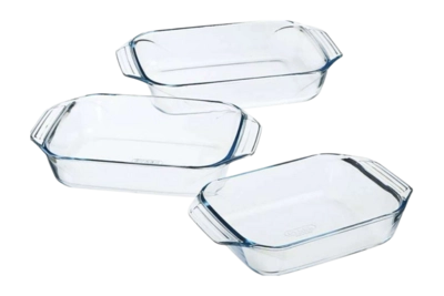Plat à Four Pyrex Must Have Kits Rectangulaire Transparent 2 L / 3 L / 4 L (3 Pièces)