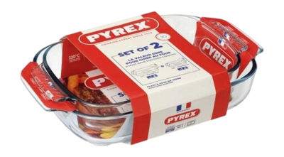 Ovenschaal Pyrex Must Have Kits Rechthoekig Transparant 31 x 20 cm / 35 x 23 cm (2-Delig)