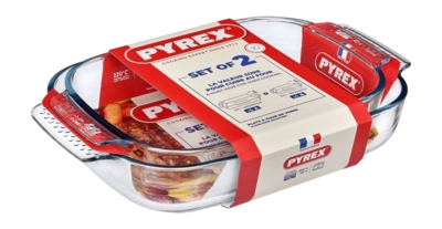 Ovenschaal Pyrex Must Have Kits Rechthoekig Transparant 35 x 23 cm / 39 x 25 cm (2-Delig)