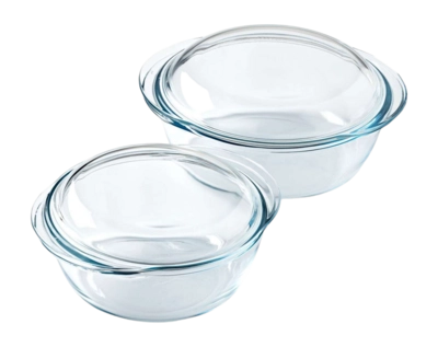 Ovenschaal Pyrex 4 In 1 Rond Transparant 1,6 L / 2,3 L (Set van 2)