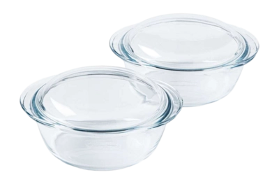 Ovenschaal Pyrex 4 In 1 Rond Transparant 1,6 L (Set van 2)