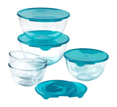 Mengkom Pyrex Prep & Store Medium Transparant (5-Delig)
