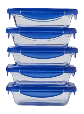 Vershoudbakje Pyrex Cook & Go Rechthoek Transparant (5-Delig)