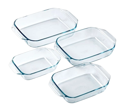 Ovenschaal Pyrex Let's Share Rechthoek Transparant (4-Delig)