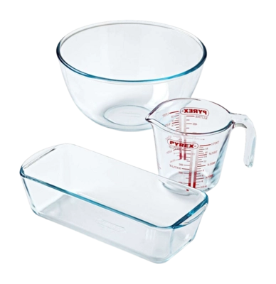 Prepware & Bakeware Set Pyrex Cakevorm Transparant (3-Delig)