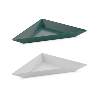 Kom Koziol Tangram-2 Cotton White/Emerald Green (Set van 2)