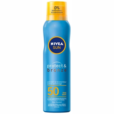 Zonnebrand Nivea Sun Protect & Bronze Beschermende Spray Factor 50