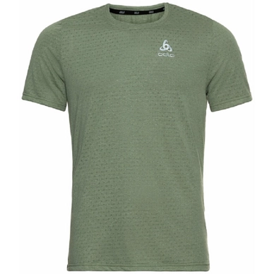 Sport-Shirt Odlo SS Crew Neck Run Easy Linencool Groen Herren