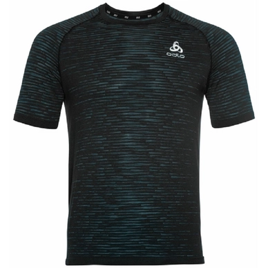 T-shirt de Sport Odlo Men SS Crew Neck Blackcomb Ceramico Black Space Dye