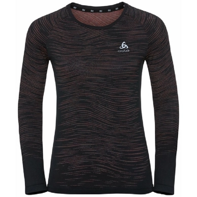 T-shirt de Sport Odlo Women LS Crew Neck Blackcomb Ceramico Black Space Dye