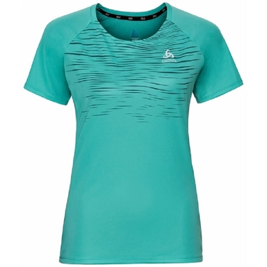 T-shirt de Sport Odlo Women SS Crew Neck Essential Print Jaded Graphic Ss21