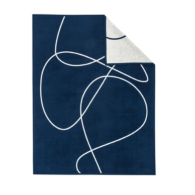 Jacquard Plaid Ibena Messina Swirl Donkerblauw