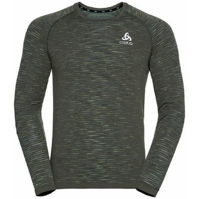 Trainingsshirt Odlo LS Crew Neck Blackcomb Ceramico Climbing Ivy Space Dye Herren