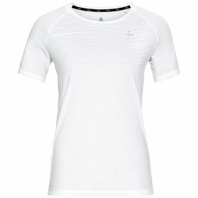 T-shirt de Sport Odlo Women SS Crew Neck Essential Print White