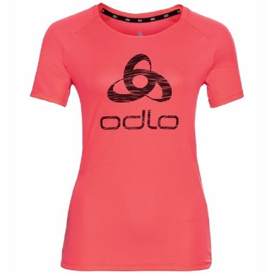 T-shirt de Sport Odlo Women SS Crew Neck Essential Print Pink
