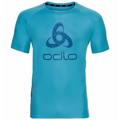T-shirt de Sport Odlo Men SS Crew Neck Essential Print Horizon Blue Graphic SS21
