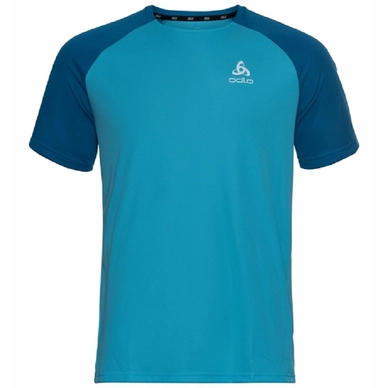 Sportshirt Odlo Men SS Crew Neck Essential Horizon Blue Mykonos Blue