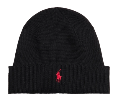 Mütze Ralph Lauren Signature Pony Wool Herren Polo Black