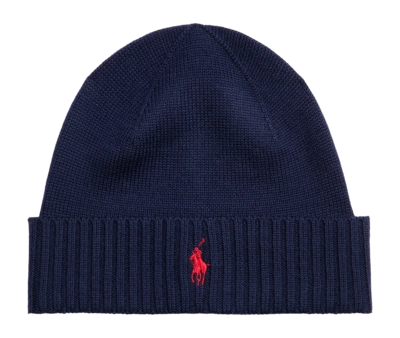 Bonnet Ralph Lauren Homme Signature Pony Wool Hunter Navy