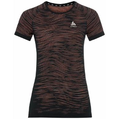 T-shirt de Sport Odlo Women SS Crew Neck Blackcomb Ceramico Black Space Dye