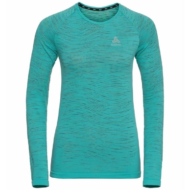 T-Shirt de Sport Odlo Women LS Crew Neck Blackcomb Ceramico Jaded Space Dye