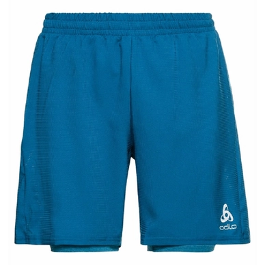 Sporthosen Odlo 2 in 1 Shorts Run Easy 7 Inch Mykonos Blue Horizon Blue Melange Herren