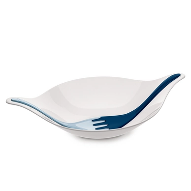 Saladeschaal Koziol Leaf L+ Cotton White-Deep Velvet Blue/Powder Blue