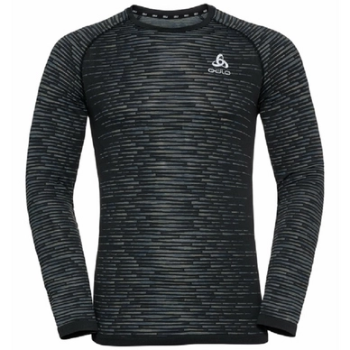 T-shirt de Sport Odlo Men LS Crew Neck Blackcomb Ceramico Black Space Dye