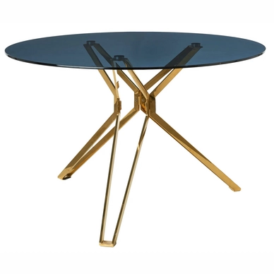 Table POLSPOTTEN Round Gold & Glass