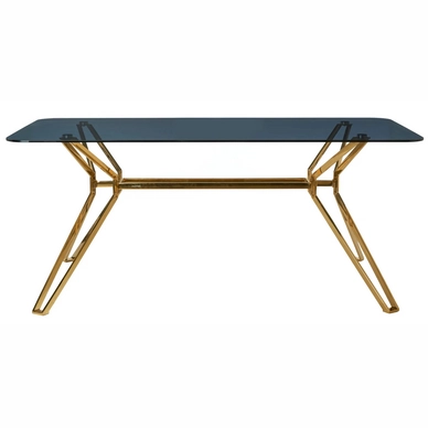 Table POLSPOTTEN Rectangular Gold & Glass
