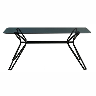 Table POLSPOTTEN Rectangular Black & Glass