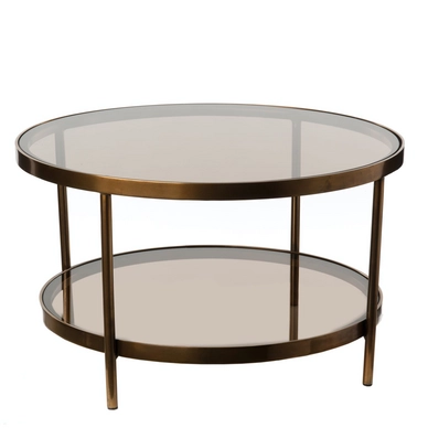 Coffee Table POLSPOTTEN Double Amber Glass Round