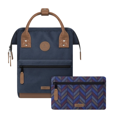 Rugzak Cabaïa Adventurer Essentials Chicago Navy X Brown Vegan Leather Small