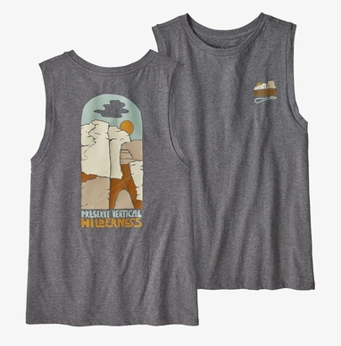 T-shirt Patagonia Femme Save the Splitters Organic Muscle Tee Gravel Heather