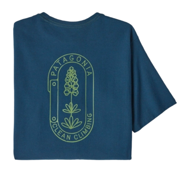 T-Shirt Patagonia Clean Climb Trade Responsibili Tee Men Clean Climb Bloom Tidepool Blue