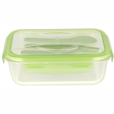 Lunchbox Pebbly Met Bestekset Plastic 1,2L Green